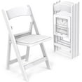 White Resin Plastic Folding Chair with Padding Seat Weight Capacity to