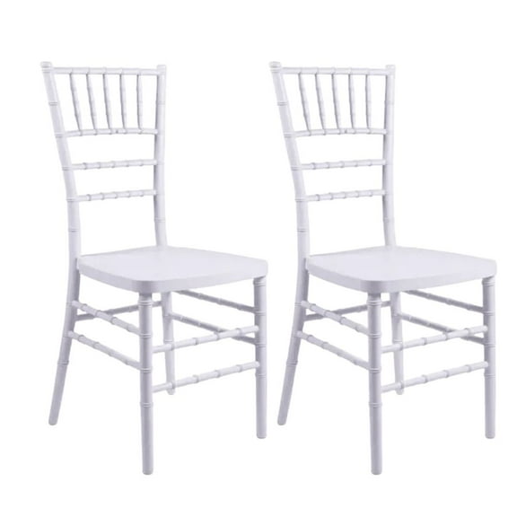 White Resin Steel Skeleton Chiavari Chair, 2 Chair Bundle by Chivari