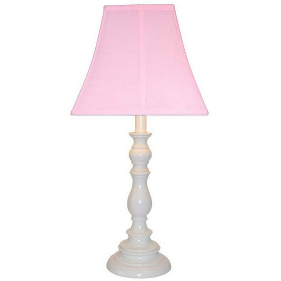 White Resin Table lamp with Pink Shade, Pack: 4 Pcs