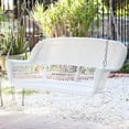 thumbnail image 1 of Jeco White Resin Wicker Porch Swing, 1 of 2