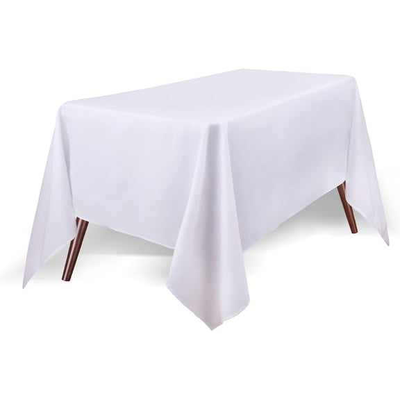 White Restaurant Quality Rectangular Tablecloths with Clean-Lined Hemmed Edges Bulk Packs for Weddings, Hotels, Restaurants, Caterers and Classy Home Dinners Corp. (6, 54" X 114")