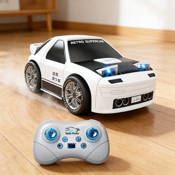 White Retrd Supercar Follow & Chase Rc Remote Control Car - With Auto-Follow & Chase Function - For , Rc Enthusiasts, Indoor & Outdoor Play, Birthday Gift