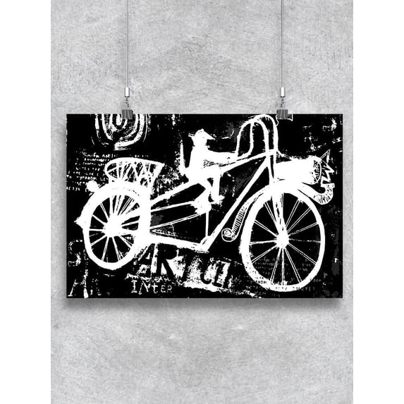 White Retro Bicycle Design Poster -Image by Shutterstock