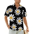 thumbnail image 1 of White Retro Flower Casual Shirt Daisies Floral Cool Hawaiian Shirts Men Short Sleeve Vacat, 1 of 5
