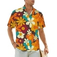 thumbnail image 1 of White Retro Flower Casual Shirt Daisies Floral Cool Hawaiian Shirts Men Short Sleeve Vacat, 1 of 5