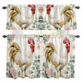 thumbnail image 1 of White Retro Rooster Kitchen Curtains Sets for Windows 24 Inch Length, Watercolor Animals Spring Floral Rod Pocket Window Treatments Tier Curtains and Valances Set for Bedroom/Bathroom, 1 of 8
