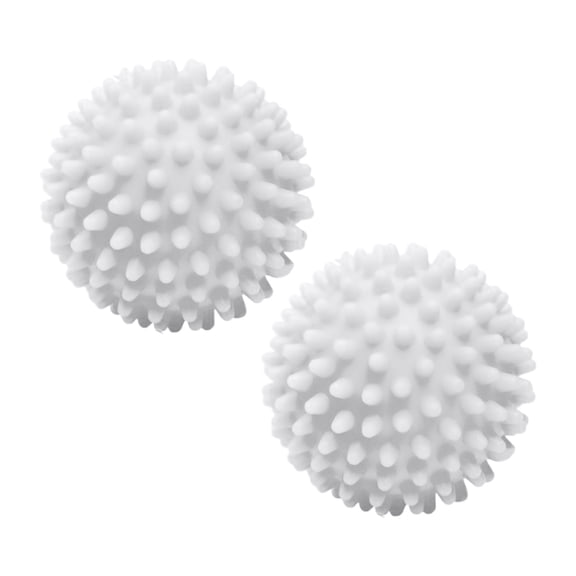White Reusable Silicone Laundry Balls 2Pc Dryer Balls Fabric Softener Alternative Reduces Wrinkles And Static Cling Eco Friendly Cleaning Product 3.9 X 2 X 2 Inches 0.106 Lbs
