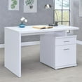 White Reversible Office Desk with 2 Drawers & File Modular