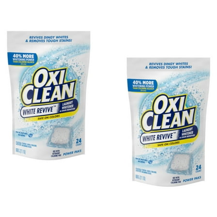 White Revive Laundry Whitener and Stain Remover Power Paks, 24 Count (Pack of 2)