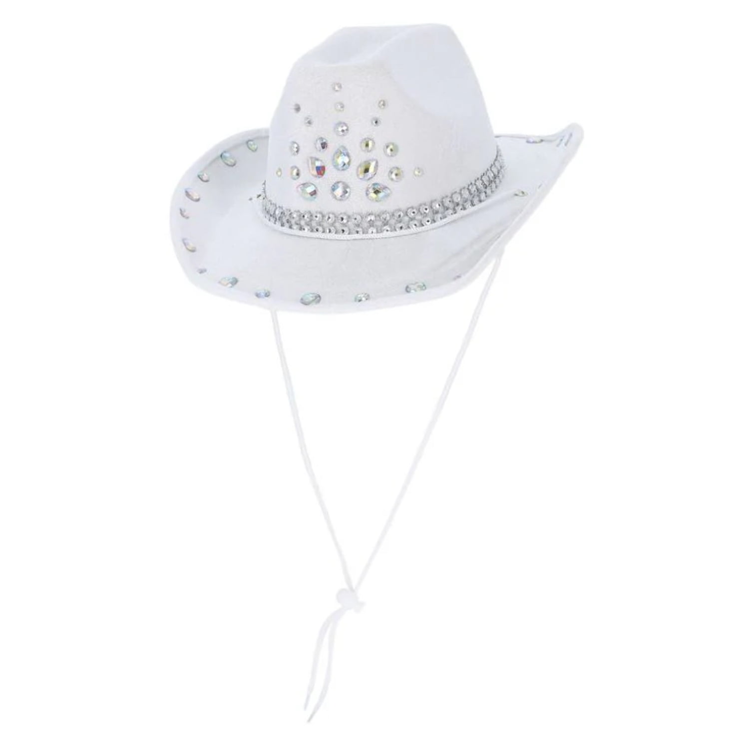 White Rhinestone Cowboy Hat Adult White Rhinestone Cowboy Hat Adult