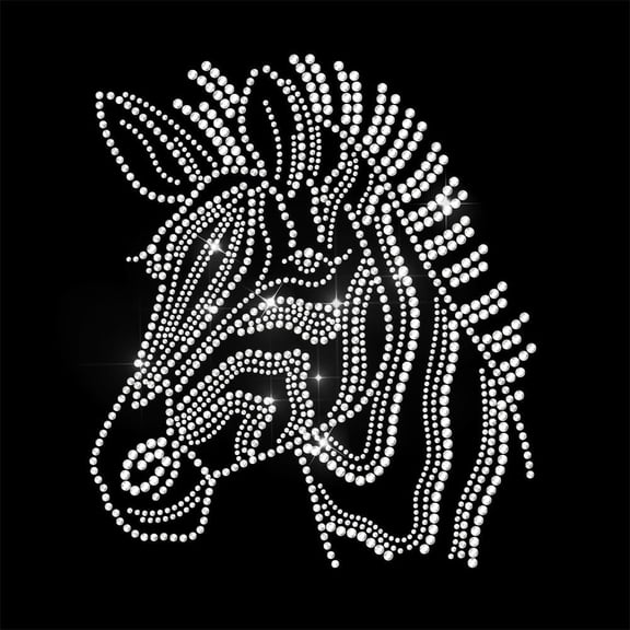 White Rhinestone Iron on Transfer Zebra Bling Diamond Hotfix Patches for Clothes Large Iron On Sequin Applique for Jeans Jacket Caps Bag T-Shirts Shoes DIY Decor colorful DIY