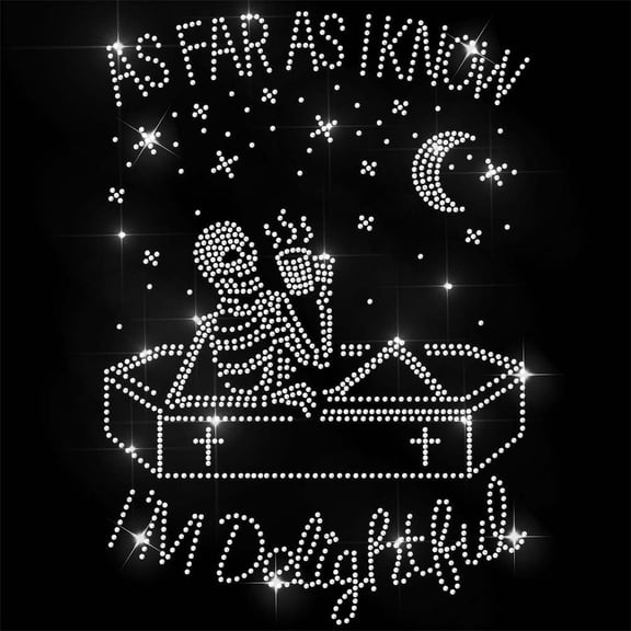 White Rhinestone Iron on Transfer Coffin Bling Diamond Hotfix Patches forClothes 11.6"x8.2" Large Iron On Sequin Applique