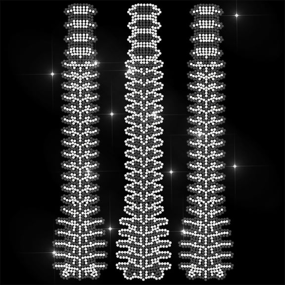 White Rhinestone Iron on Transfer Spine Bling Diamond Hotfix Patches Clothes 11.6"x8.2" Large Iron On Sequin Applique