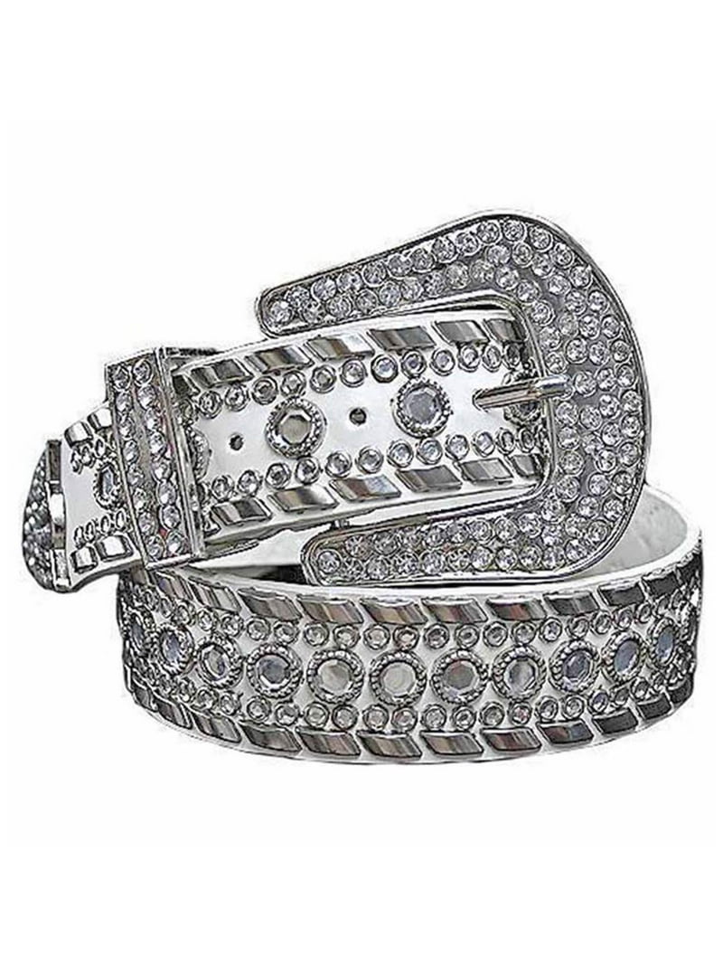 White Rhinestone Studded Western Belt For Women Size XX