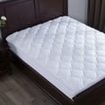 thumbnail image 1 of White Rhombic Quilted Alternative Down Mattress Pad, 1 of 6