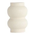 thumbnail image 1 of Home Decor Collection Sterling & Noble Home Cream Colored Ribbed Bubble Design Ceramic 7.09" Tabletop Vase, 1 of 11