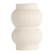 Home Decor Collection Sterling & Noble Home Cream Colored Ribbed Bubble Design Ceramic 7.09" Tabletop Vase