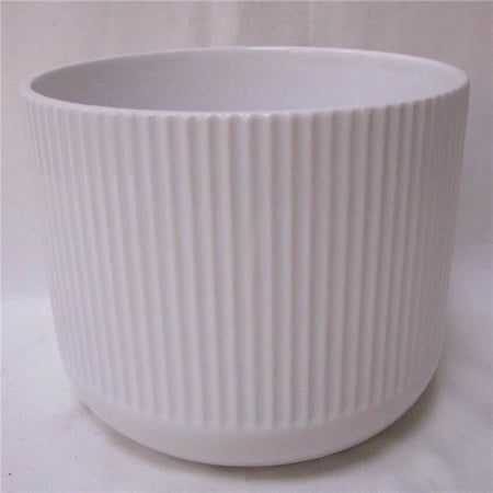White Ribbed Planter