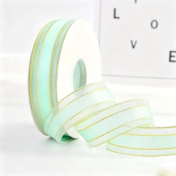 White Ribbon 1 Inch,Ribbon for Gift Wrapping, Balloons,Gold Edge Red, Black, Pink Burgundy