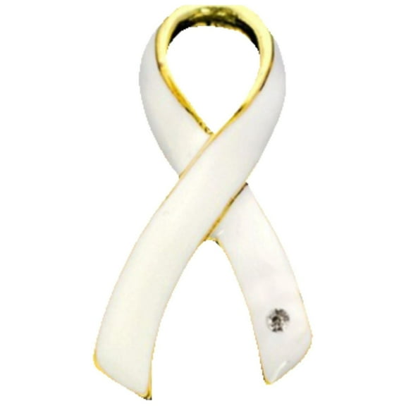 White Ribbon Awareness Pins (2 Pins)