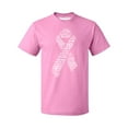 thumbnail image 1 of White Ribbon Breast Cancer Awareness Support Family Friends Run Walk Marathon Men's T-shirt, 3XL, Azalea Pink, 1 of 5