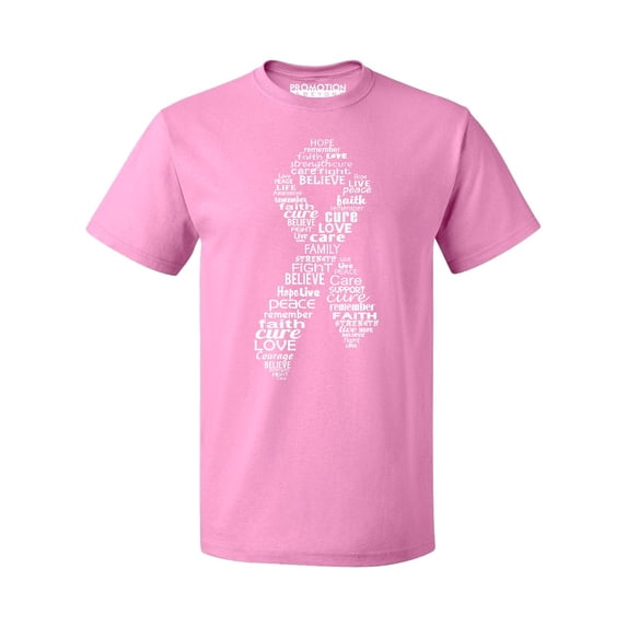 White Ribbon Breast Cancer Awareness Support Family Friends Run Walk Marathon Men's T-shirt, S, Azalea Pink