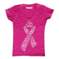 thumbnail image 1 of White Ribbon Breast Cancer Awareness Women's V-neck, M, Pink, 1 of 2