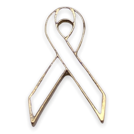 White Ribbon Lapel Pin