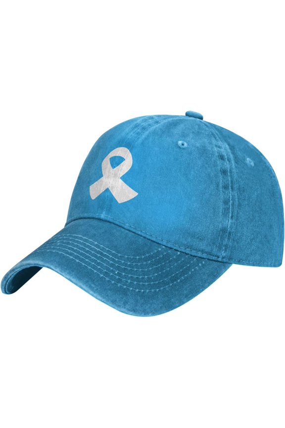 White Ribbon Lung Cancer Awareness Unisex Adjustable Cowboy Hat Outdoor Travel Casual Hat Sandwich Hat
