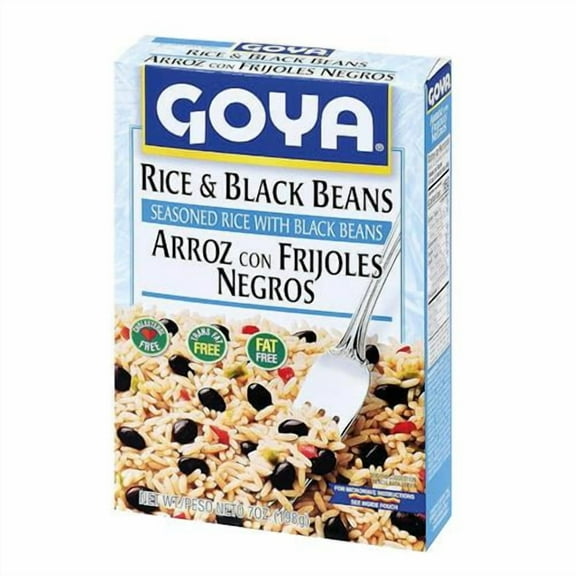 White Rice And Black Beans Spanish Rice Blend By Goya, Mexican Rice, Beans And Seasoned Rice Mix, Quick And Easy Flavored Rice, 7Oz. - Pack of 2