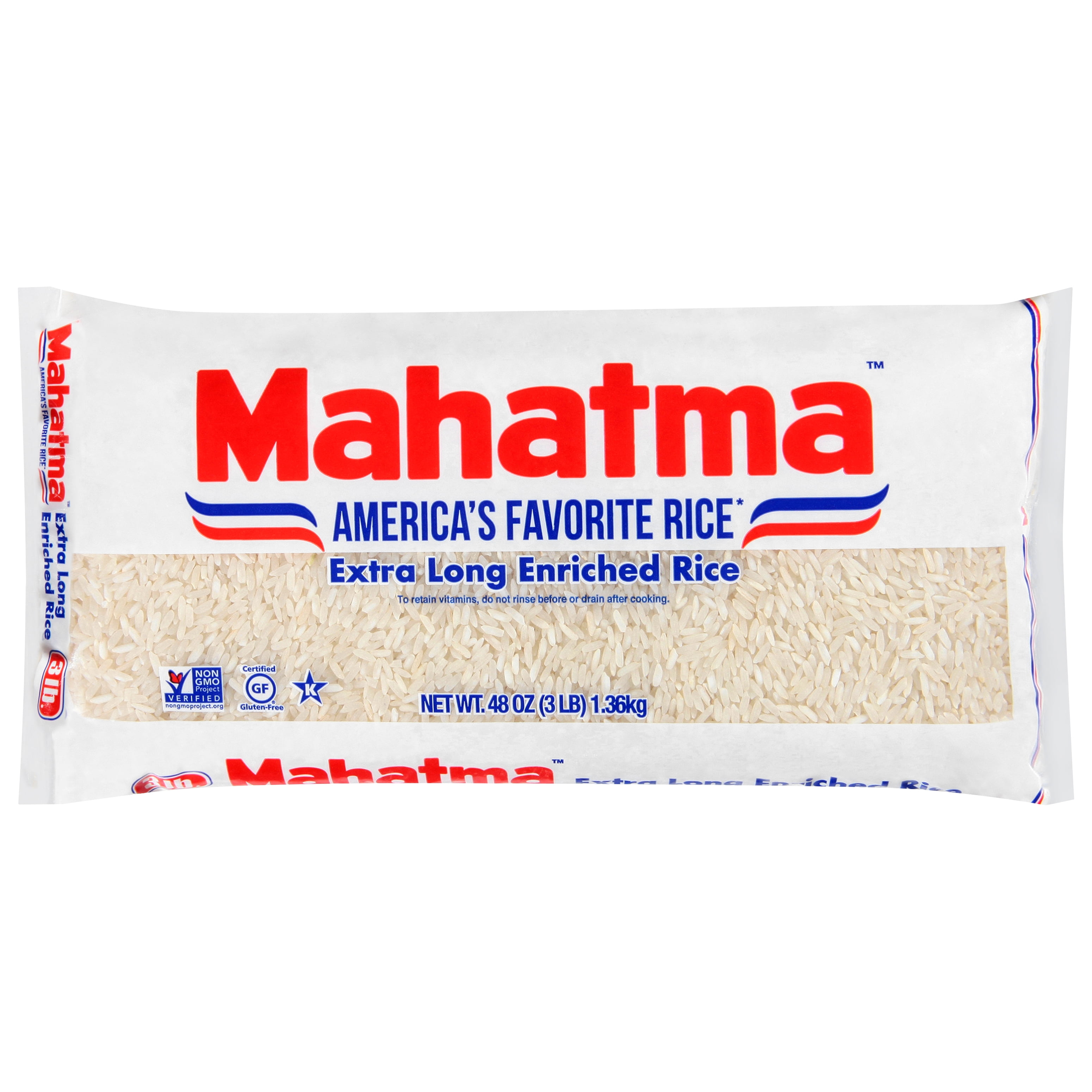 White Rice Enriched Extra Long Grain 48 ounces Bag
