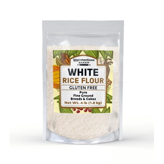 White Rice Flour By Unpretentious Baker, 4 lb, Cookies, Cakes, Muffins and Breads