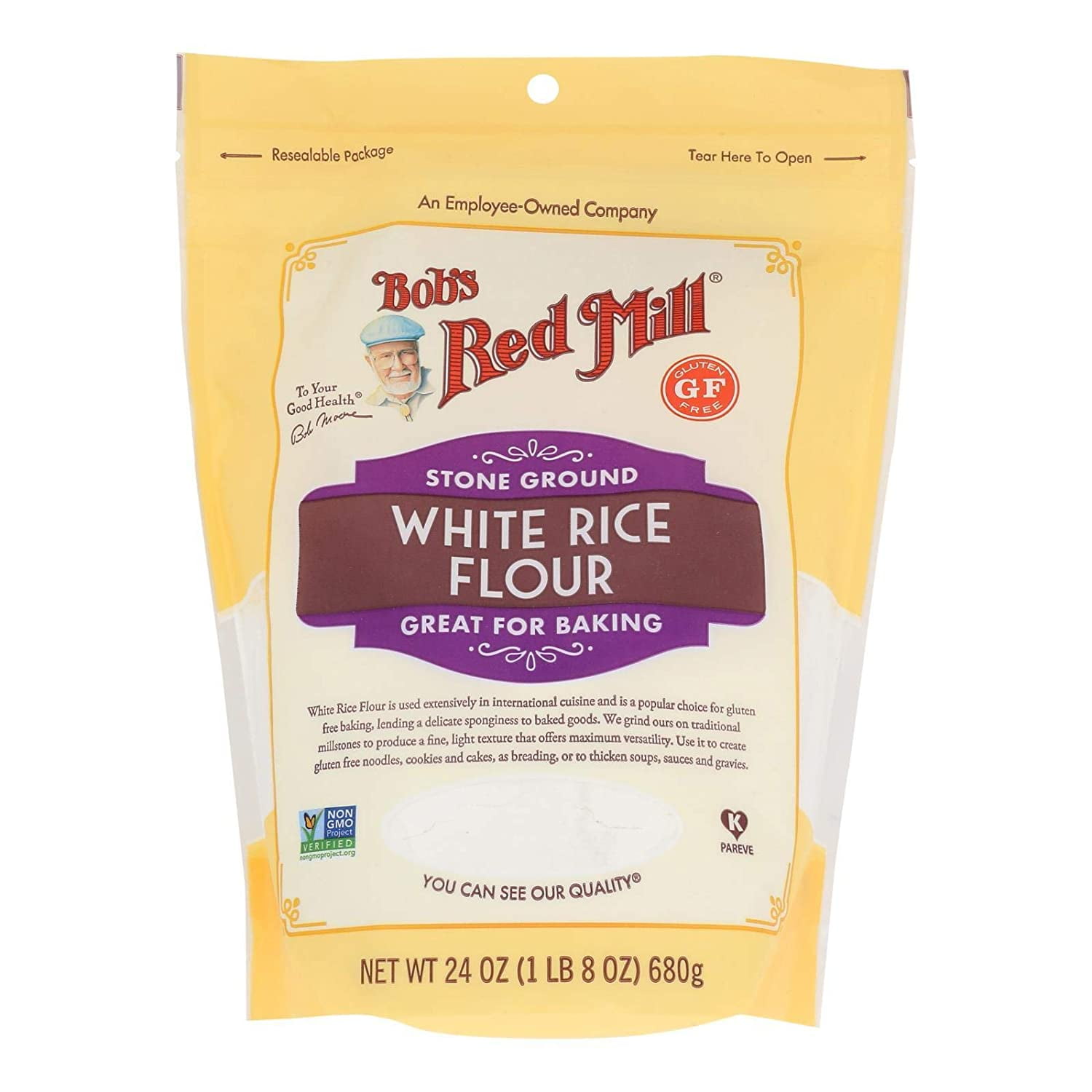 White Rice Flour and Brown Rice Flour 24 oz Bundle (4 pack)