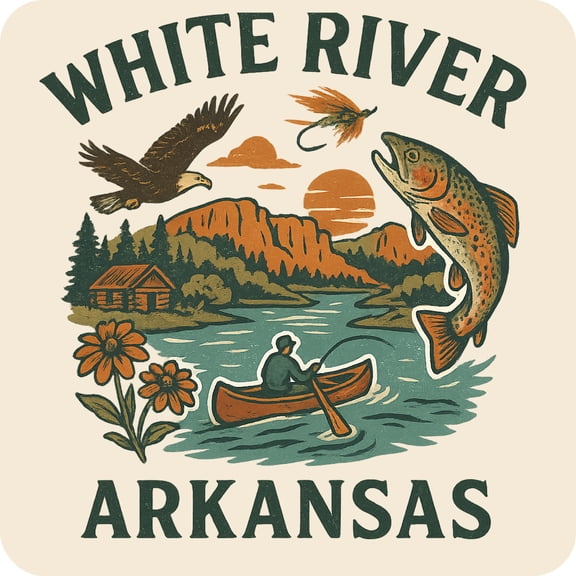White River Arkansas Keepsakes Souvenir Vinyl Sticker – Destination Travel Keepsake Collectible (4-Inches Wide)