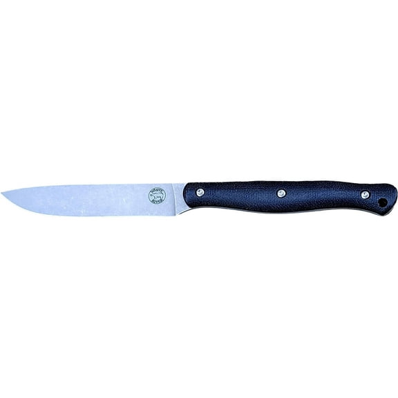 White River Knives Exodus 4 Fixed Blade Knife 4" Drop Point CPM S35VN Stonewashed Blade Canvas Micarta Handle Black