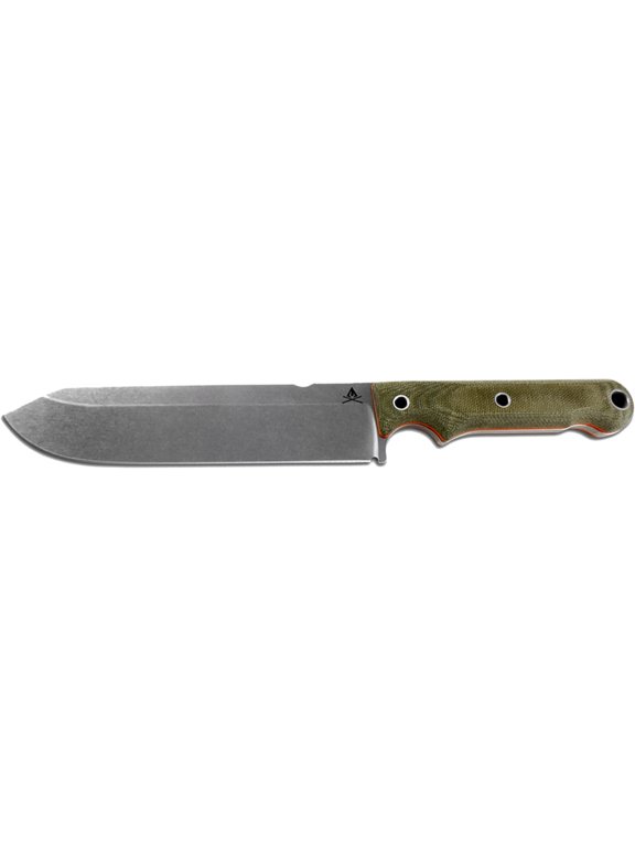 Firecraft 7 Fixed Blade Knife 7" Drop Point CPM S35VN Stonewashed Blade Micarta Handle Green