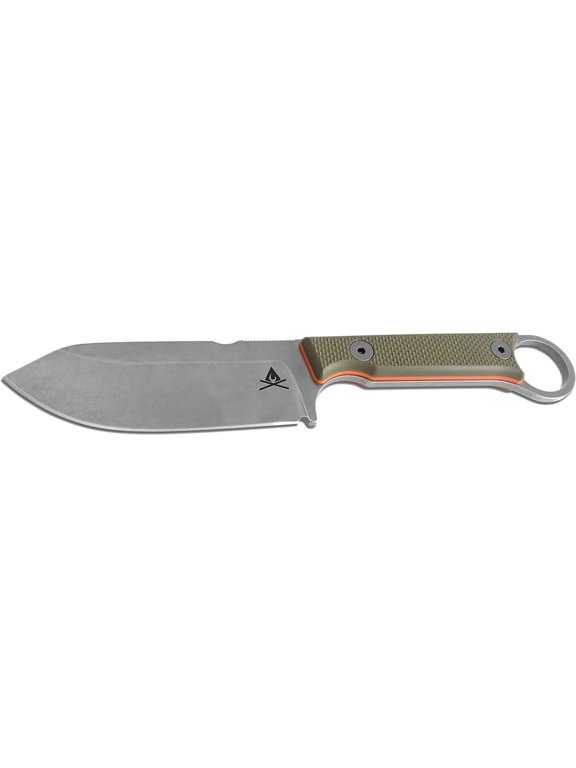 Firecraft 3.5 Pro Fixed Blade Knife 3.5" Drop Point CPM S35VN Stonewashed Blade G-10 Handle Green