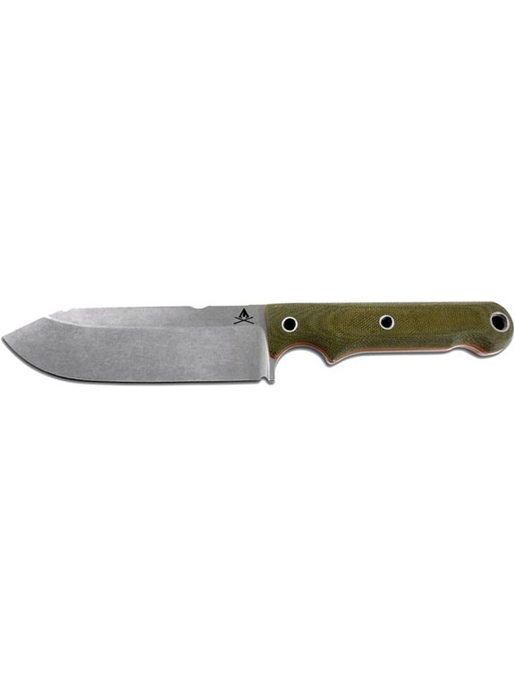 Firecraft 5 Fixed Blade Knife 5" Drop Point CPM S35VN Stonewashed Blade Micarta Handle Green