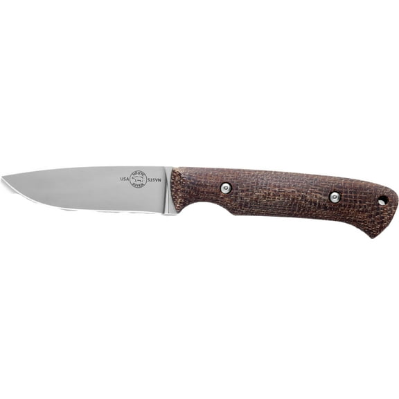 White River Knives Hunter Fixed Blade Knife 3.5" Drop Point CPM S35VN Stonewashed Blade Burlap Micarta Handle Natural