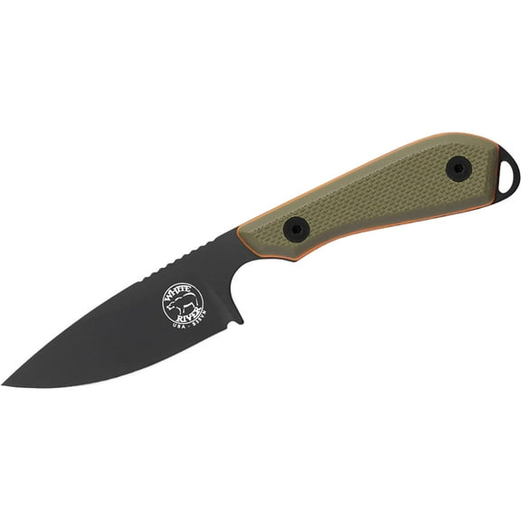 White River Knives M1 Pro Fixed Blade Knife 3" Drop Point CPM S35VN Black PVD Blade G-10 Handle Green