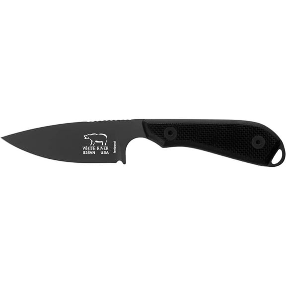 White River Knives M1 Pro Fixed Blade Knife 3" Drop Point CPM S35VN Black PVD Blade G-10 Handle Black
