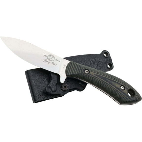 White River Knives Sendero Pack Fixed Blade Knife 3.25" Drop Point CPM S35VN Stonewashed Blade Linen Micarta Handle Olive Drab