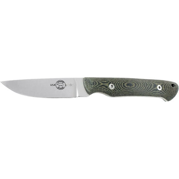 White River Knives Small Game Fixed Blade Knife 2.62" Drop Point CPM MagnaCut Stonewashed Blade Micarta Handle Olive/Black