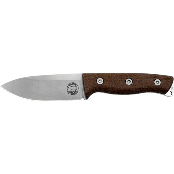 White River Knives Ursus Cub Fixed Blade Knife 3.5" Drop Point CPM MagnaCut Stonewashed Blade Micarta Handle Natural