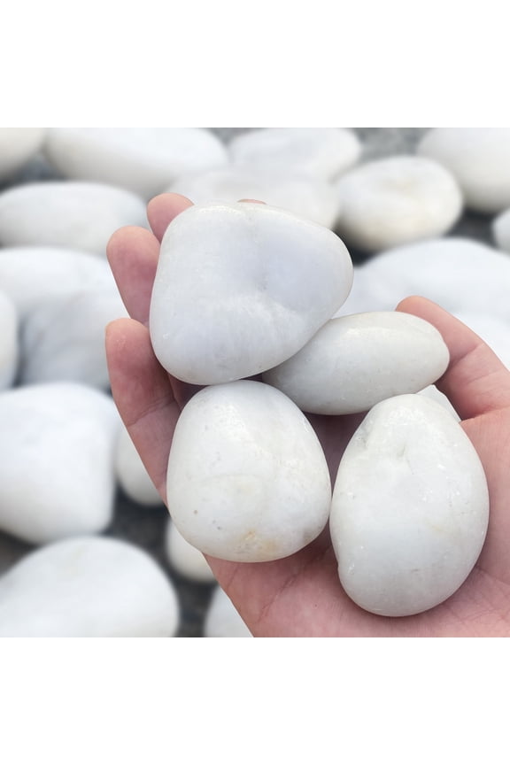White River Rocks 40lbs - 1-2 Inch Natural Polished Pebbles for Landscaping, Indoor Plants, Aquariums & Vase Filler - Moisture-Retaining Decorative Stones