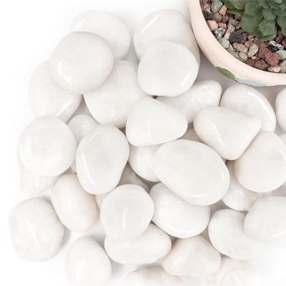 White River Rocks, Polished Pebbles for Indoor Plants, Garden Rocks for Outdoor Landscaping, Decorative Stones for Vases, Succulents, Aquarium, Walkways