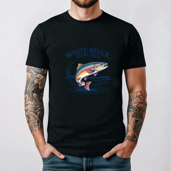 White River Tight Lines Vintage Arkansas Fishing Angler Outdoors Retro Unisex T-Shirt, for men & women, up to size 5XL.