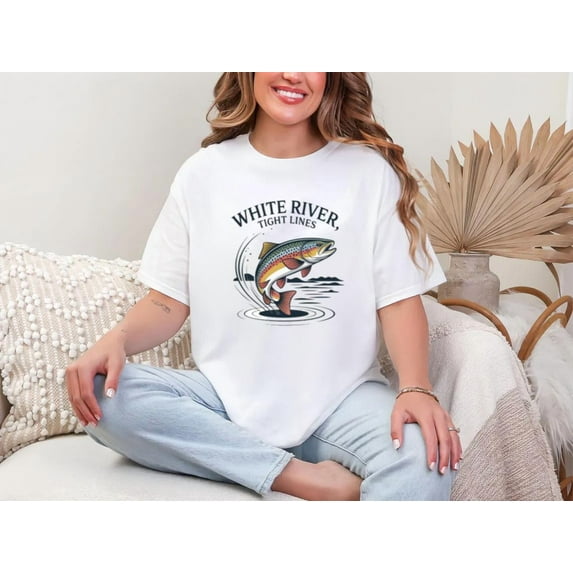 White River Tight Lines Vintage Arkansas Fishing Vibes Angler Unisex T-Shirt, for men & women, up to size 5XL.