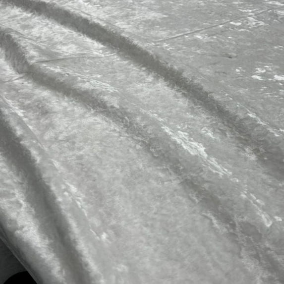 White Riverdale Crushed Velvet Fabric, 118 Inch. in Width, Ideal for Upholstery for Coaches and Chairs, Drapery, Pillows, Slipcovers, Tablecloths, Sewing, DIY, Arts & Crafts Etc - Sample/Swatch