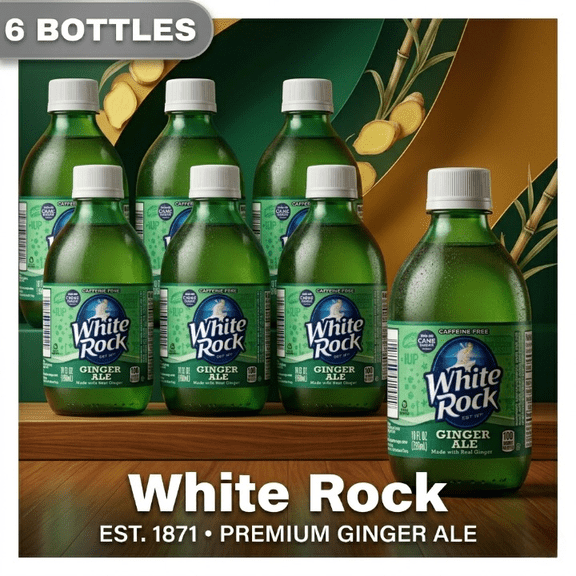 White Rock Ginger Ale 10 fl 6 Bottles